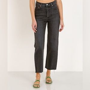 Levi’s Levi's Ribcage Straight Ankle Jeans You Only Live Once Frayed Hem Size 27